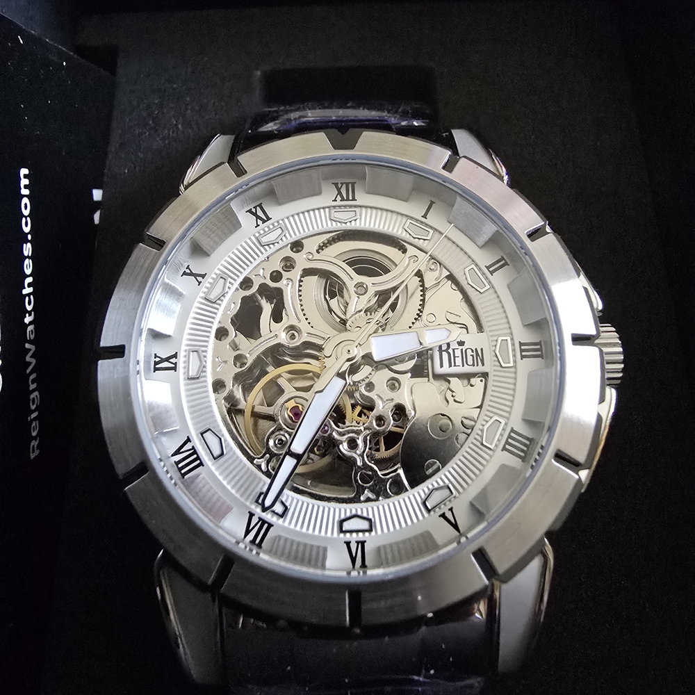 Reign Timepiece with Silver Skeleton Men's Philippe Watch